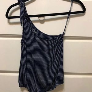 Blue one shoulder top